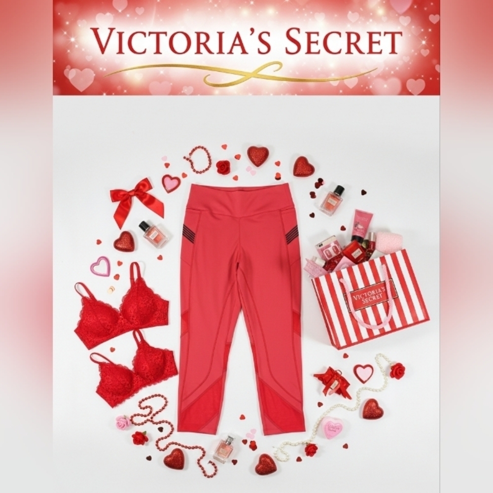 Victoria's Secret Pink women's Red High Waisted Leggings Extra Large